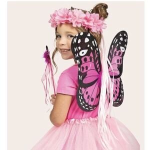 Theater Fairy Costume Set‎ Tutu Wings Headband Wand Lightweight Girls Dress up
